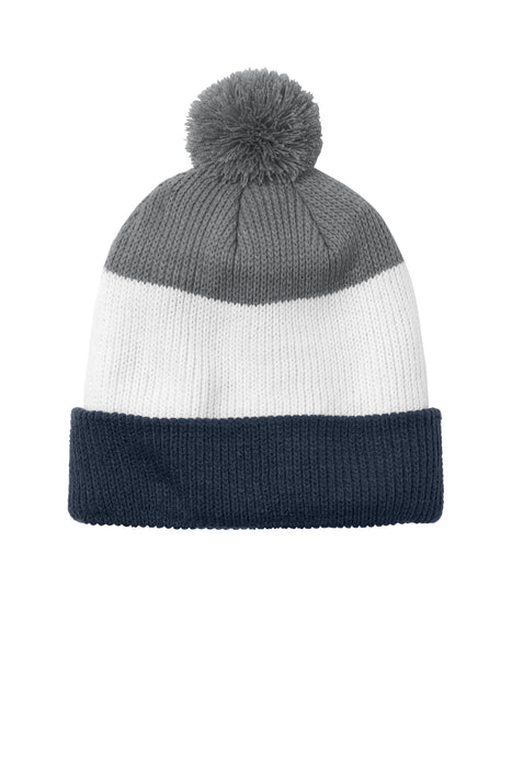 Port Authority ®  Cozy Striped Pom Beanie C979