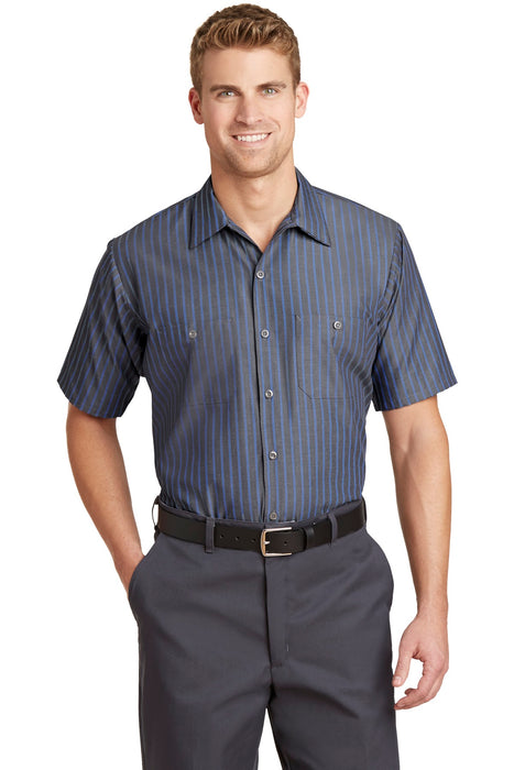 Red Kap ® Short Sleeve Striped Industrial Work Shirt. CS20
