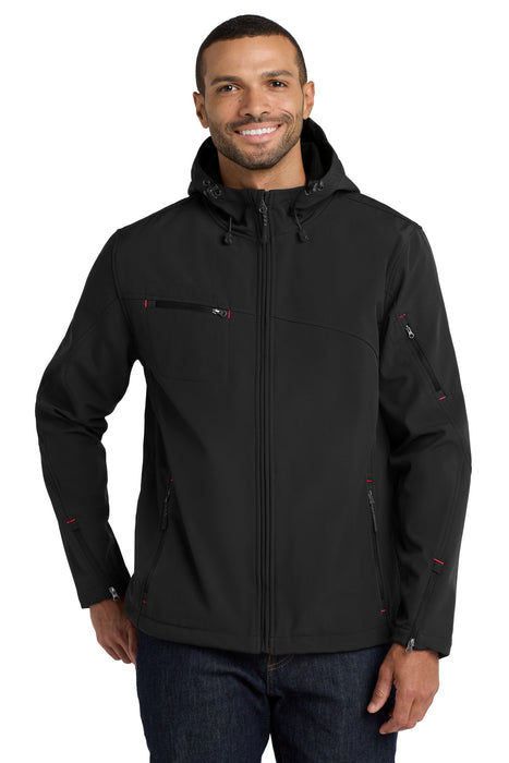 Port Authority ® Textured Hooded Soft Shell Jacket. J706