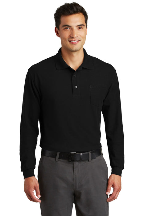 Port Authority ® Long Sleeve Silk Touch™ Polo with Pocket. K500LSP