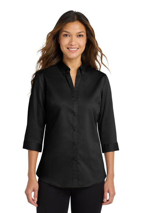 Port Authority ® Women's 3/4-Sleeve SuperPro ™ Twill Shirt. L665