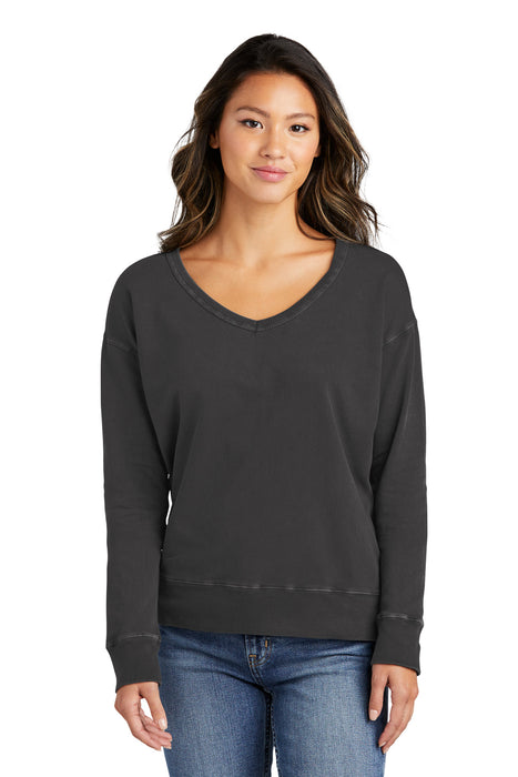 Port & Co ™ Women's Beach Wash ® Garment-Dyed V-Neck Sweatshirt LPC098V