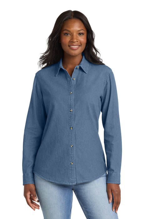 Port & Co ™ Women's Long Sleeve Value Denim Shirt. LSP10