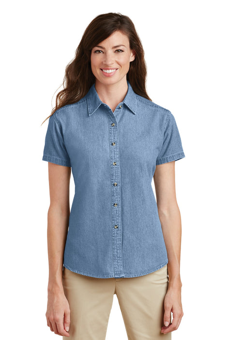 Port & Co ™ Women's Short Sleeve Value Denim Shirt. LSP11