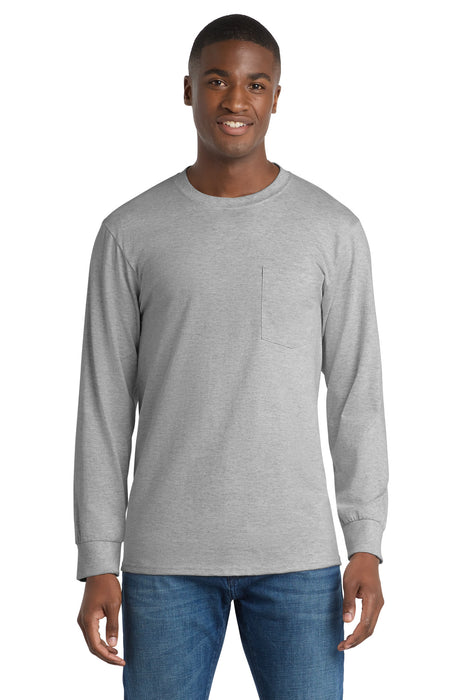 Port & Co ™ Long Sleeve Essential Pocket Tee. PC61LSP