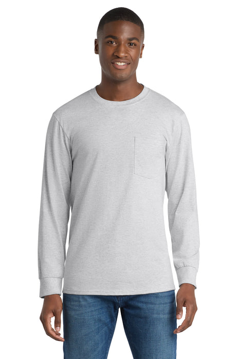 Port & Co ™ Long Sleeve Essential Pocket Tee. PC61LSP