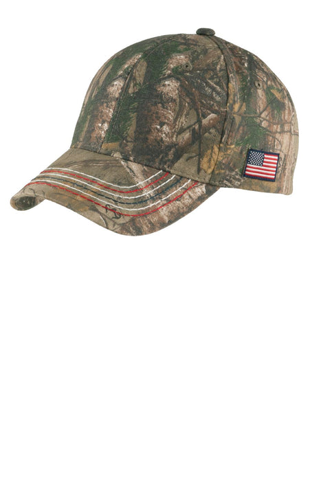 Port & Co ™  Americana Contrast Stitch Camouflage Cap. C909