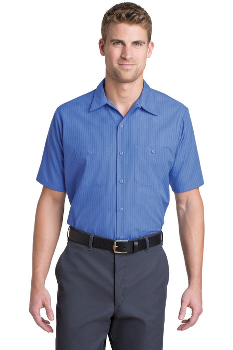 Red Kap ®  Short Sleeve Striped Industrial Work Shirt.  CS20
