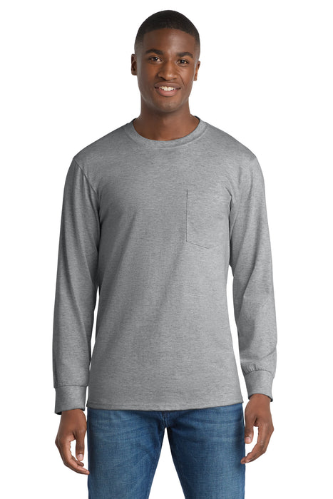Port & Co ™  Tall Long Sleeve Essential Pocket Tee. PC61LSPT