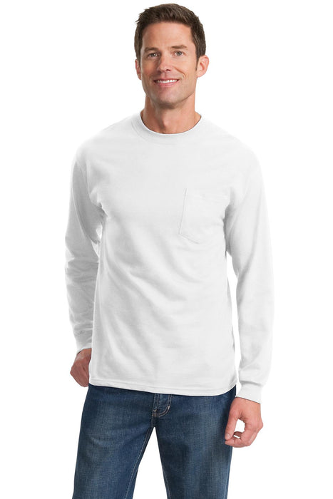 Port & Co ™  Tall Long Sleeve Essential Pocket Tee. PC61LSPT