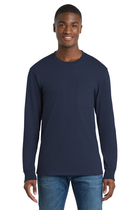 Port & Co ™  Long Sleeve Essential Pocket Tee.  PC61LSP